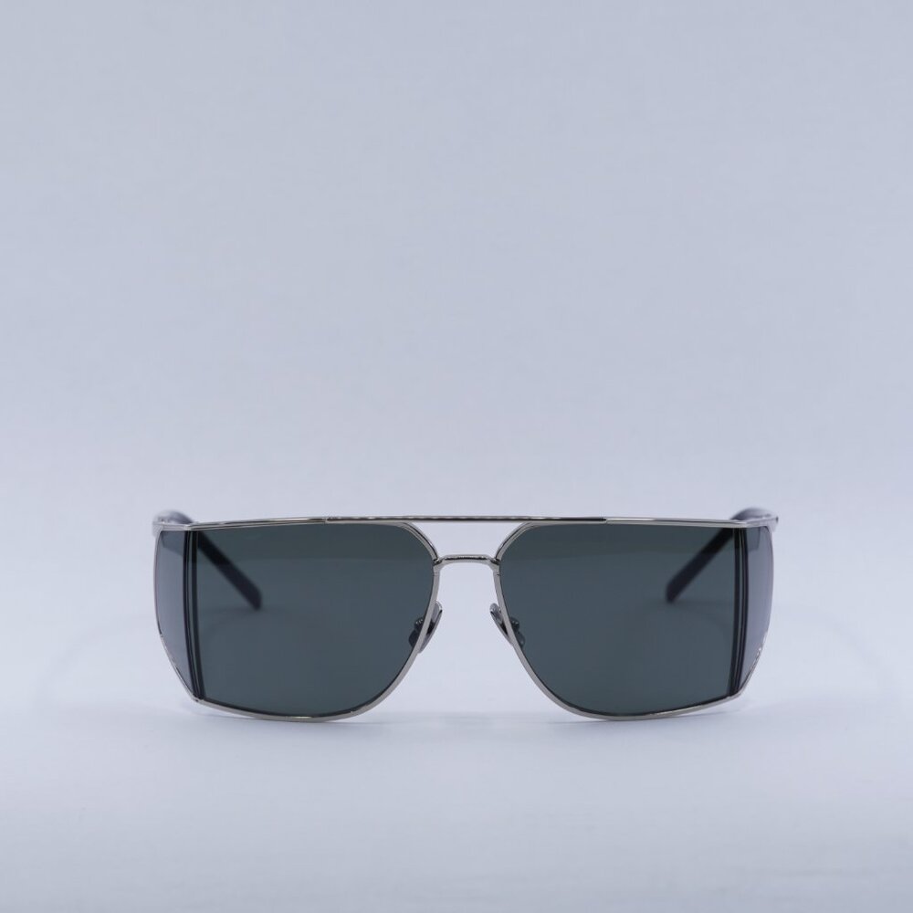 🕶️ New Saint Laurent SL750 002 Sunglasses - Silver Frame, Grey Frame - Picture 2 of 11